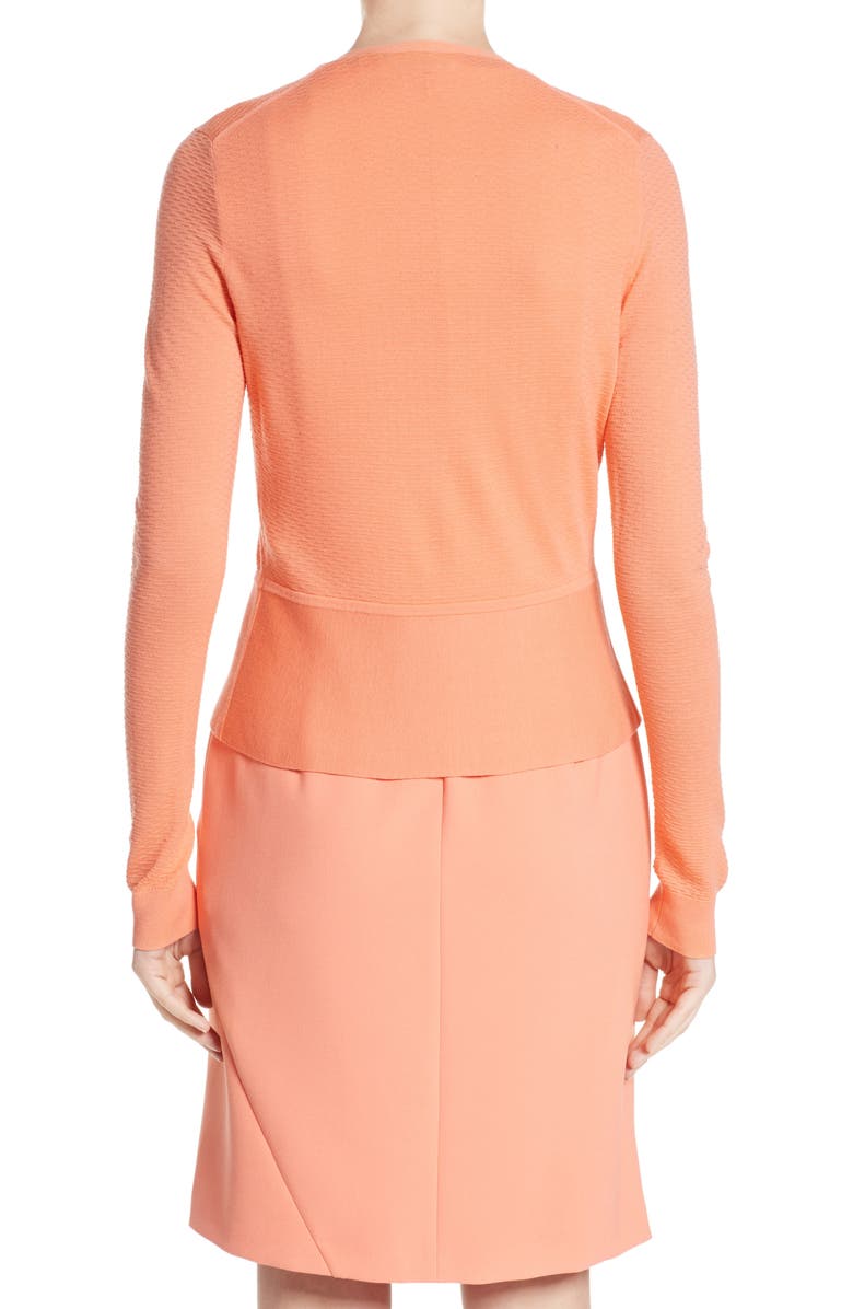 BOSS Feline Wool Peplum Cardigan, Alternate, color, 