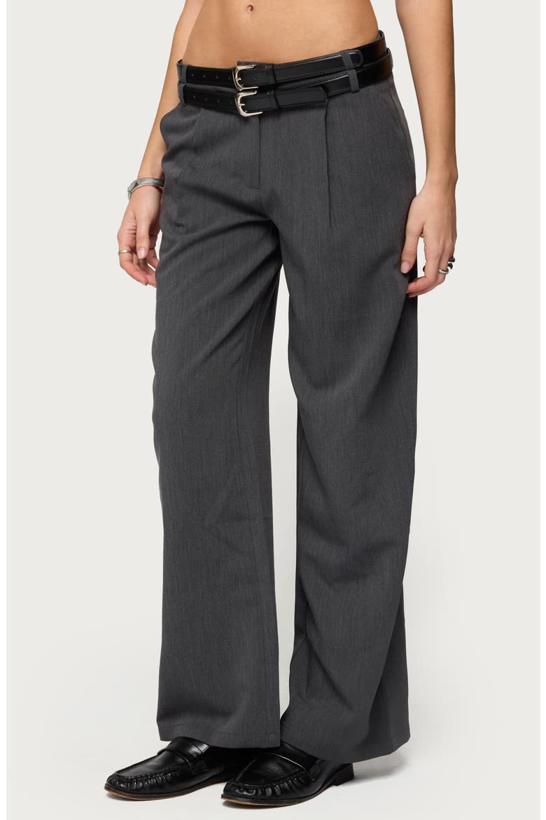 Andy Double Belt Low Rise Straight Leg Pants, Alternate, color, GRAY-MELANGE