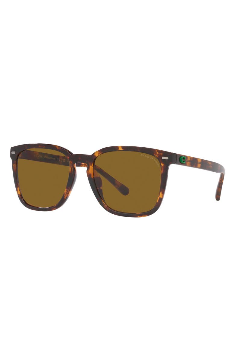 COACH 56mm Polarized Square Sunglasses, Alternate, color, 