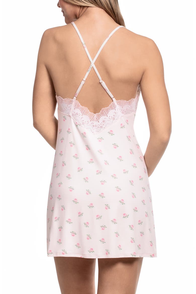 Sevilla Lace Trim Print Chemise (Nordstrom Exclusive), Alternate, color, QUARTZ PINK
