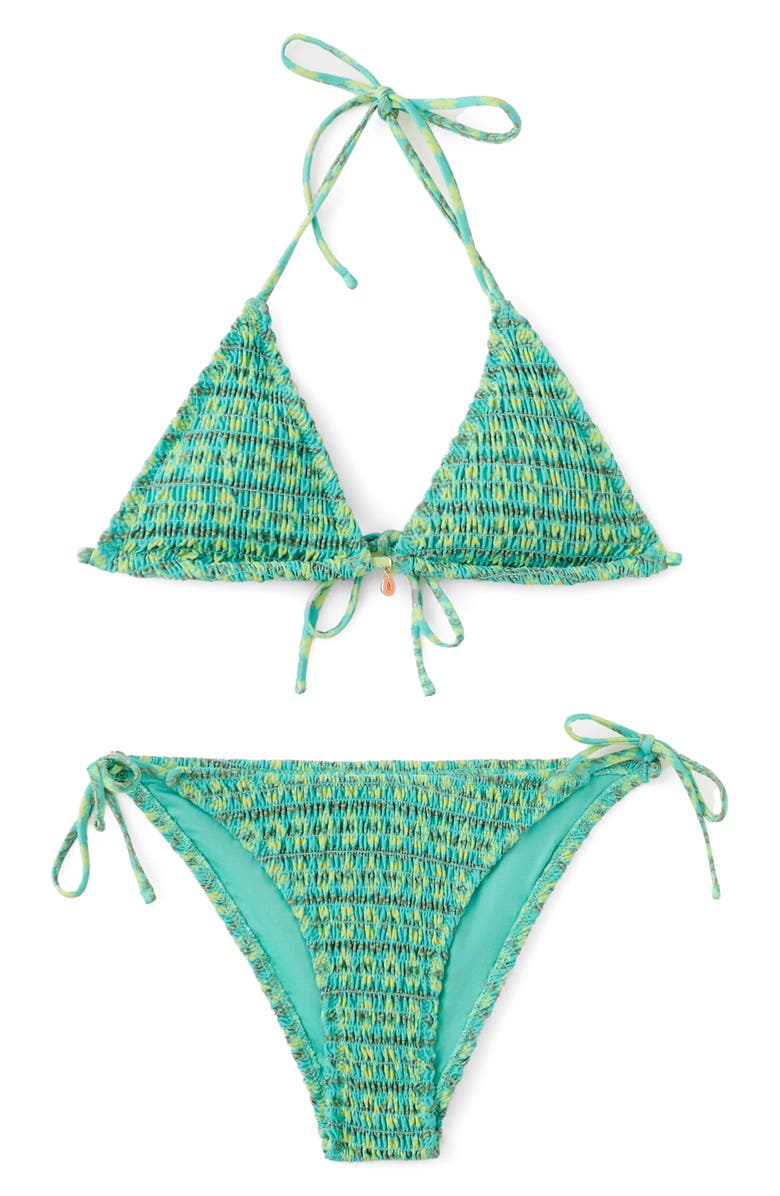 MANGO TEEN Smocked Two-Piece Swimsuit, Alternate, color, 