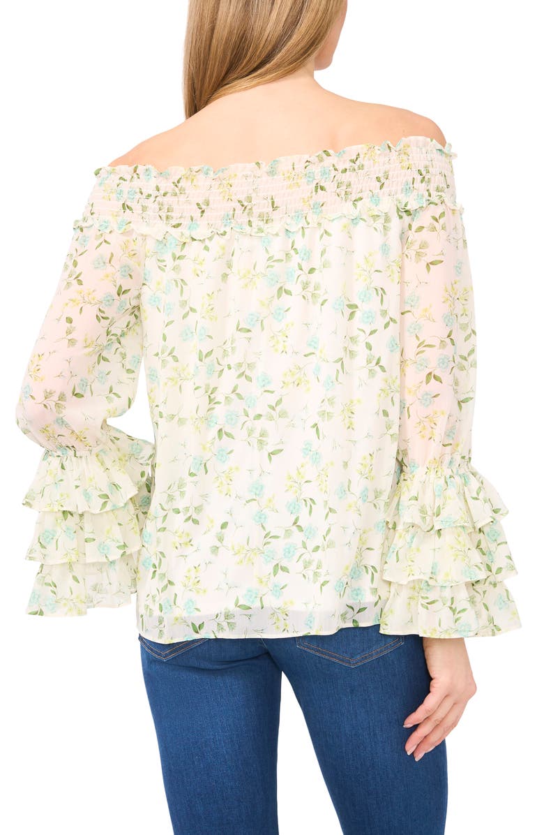 CeCe Floral Off the Shoulder Ruffle Top, Alternate, color, 