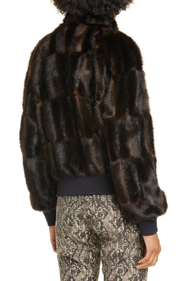 Bellfire Faux Fur Bomber Jacket, Alternate, color, DARK BROWN