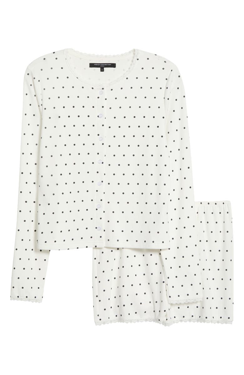 French Connection Print Pointelle Knit Short Pajamas, Alternate, color,