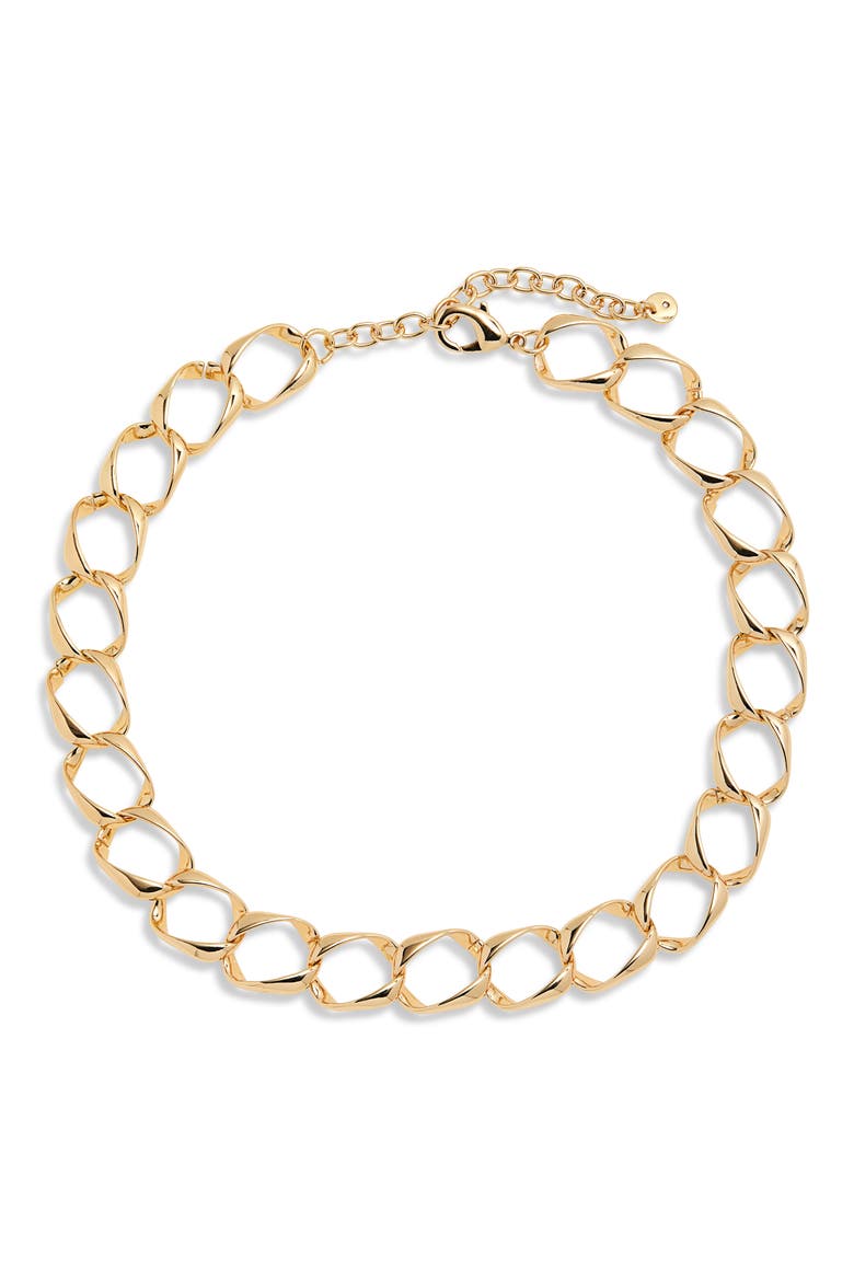 Oversize Curb Link Collar Necklace, Main, color, GOLD