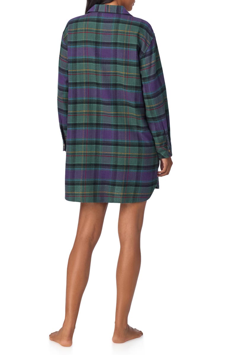 Lauren Ralph Lauren Plaid Flannel Embroidered Sleepshirt, Alternate, color, 