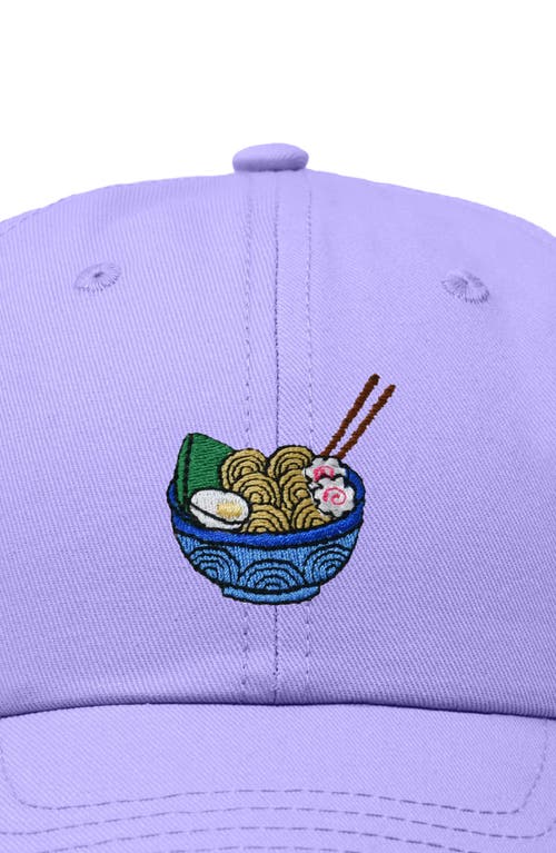 Dalix Noodles Embroidered Casual Cap In Lavender