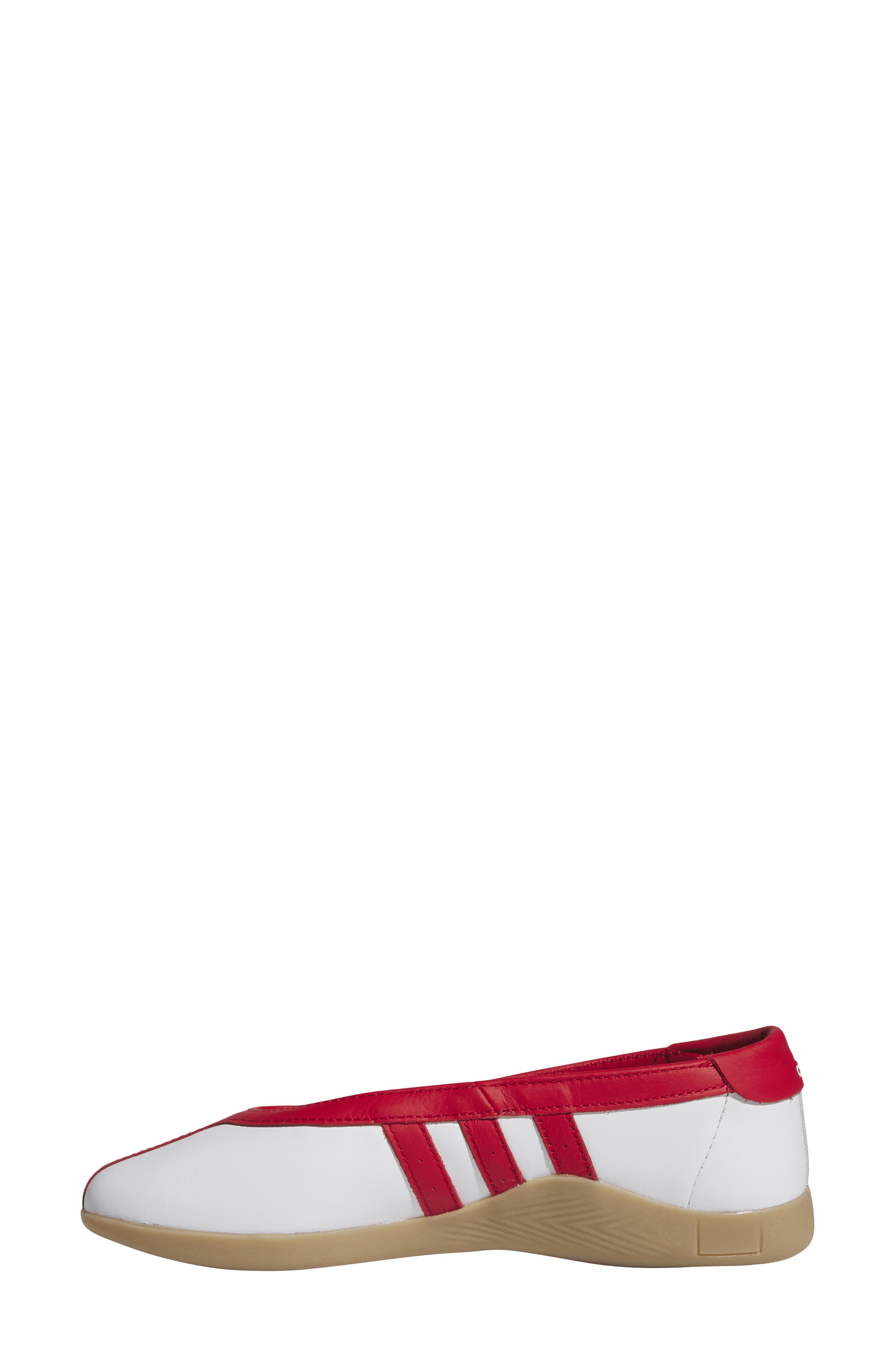 adidas Taekwondo Mei Ballet Flat, Alternate, color, White/ Scarlet/ Gum 3