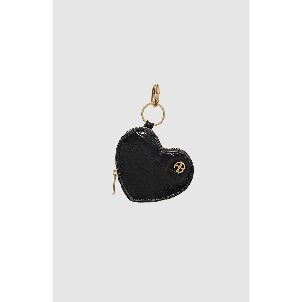 Anine Bing Harriett Coin Purse In Black Embossed In Black