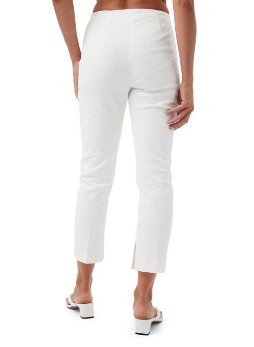 Trina Turk Textured Cotton Straight Leg Pop Pant In Whitewash