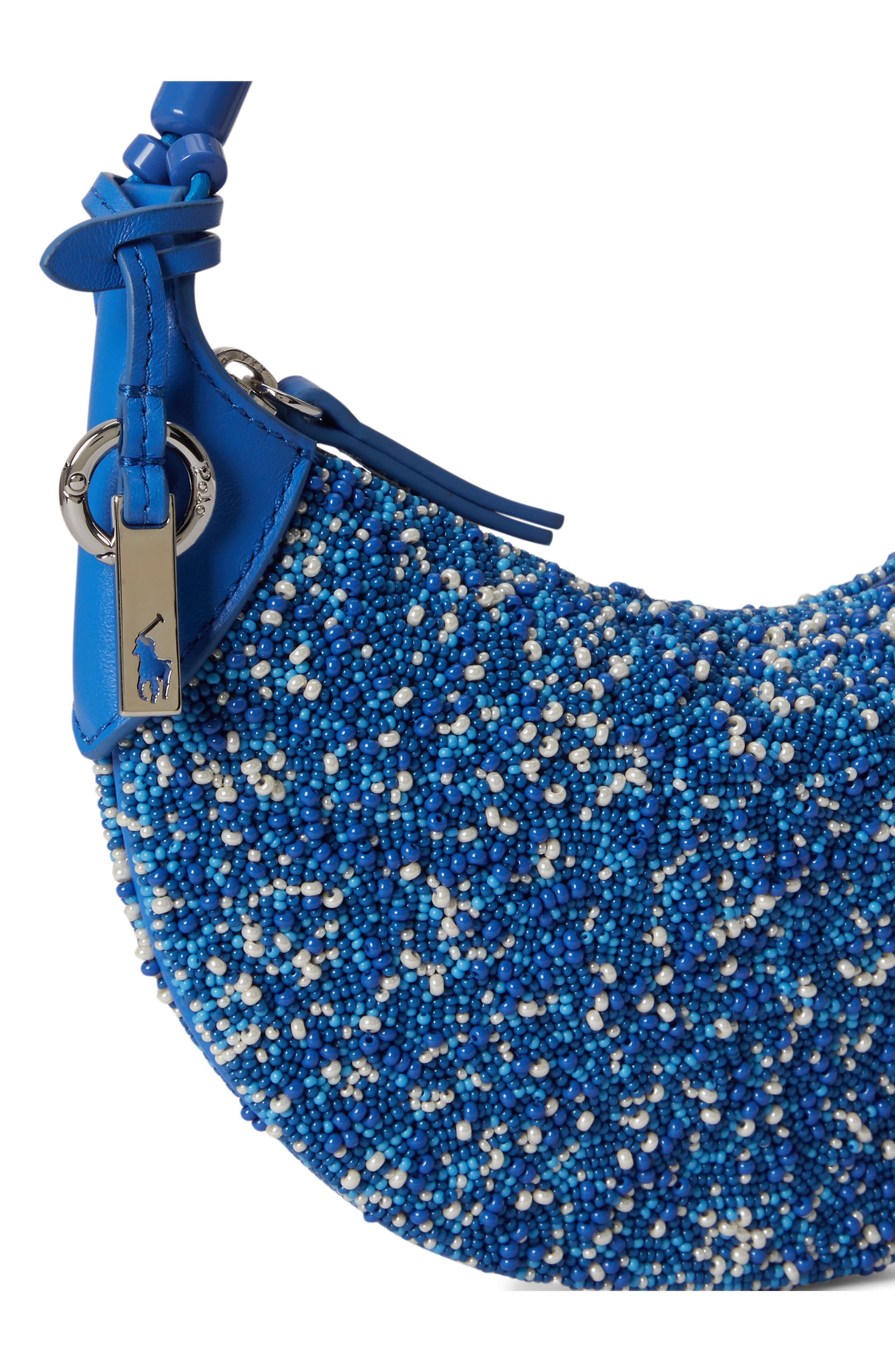 Polo Ralph Lauren Mini Beaded Shoulder Bag, Alternate, color, Pool Blue