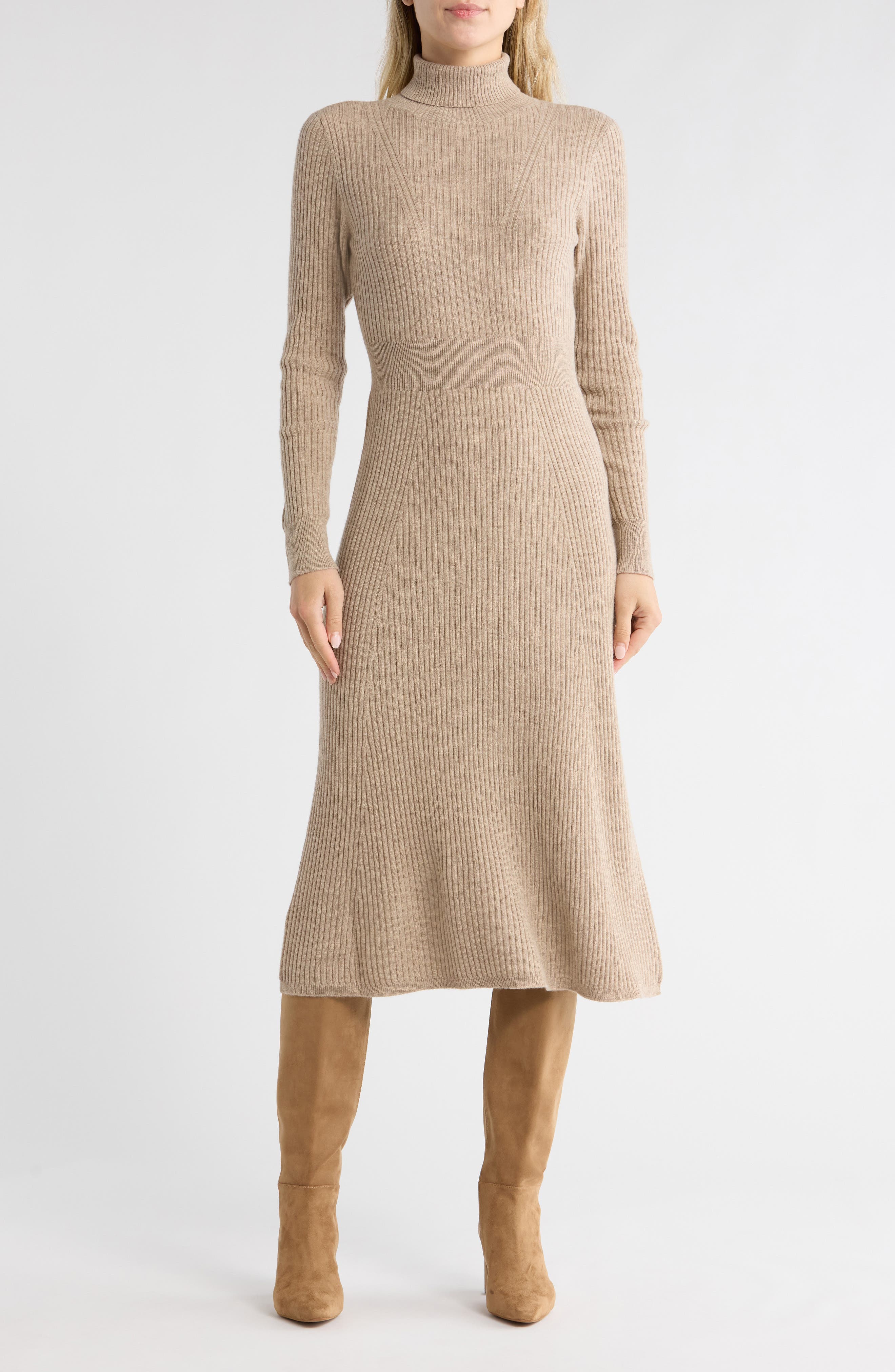 Derek Lam 10 Crosby Diana Long Sleeve Wool Turtleneck Sweater Dress