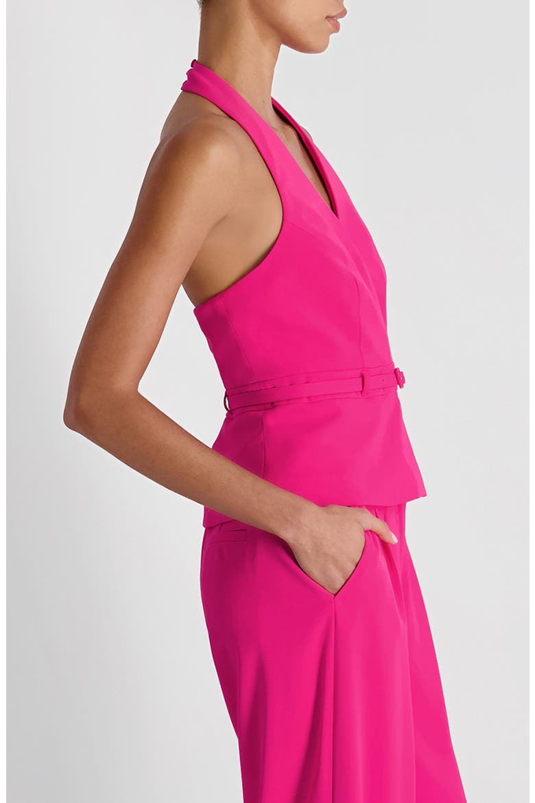 Harry Belted Suiting Halter Top, Alternate, color, ELECTRIC PINK