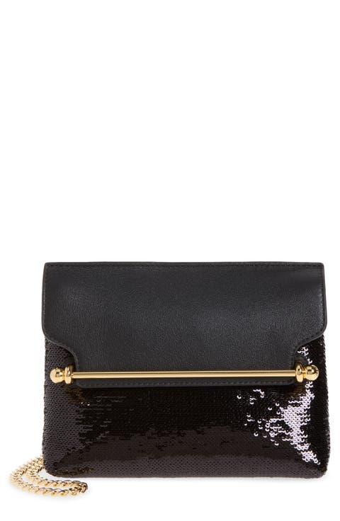 Mini Stylist Sequin & Leather Crossbody Bag