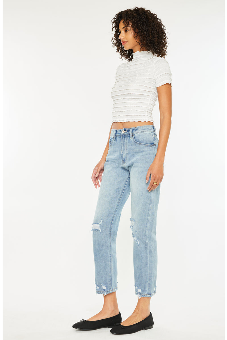 Missy High Rise Slim Straight Leg Jeans, Alternate, color, Medium Wash