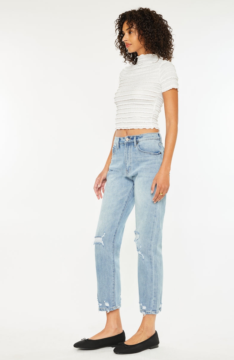 KanCan Missy High Rise Slim Straight Leg Jeans, Alternate, color, Medium Wash