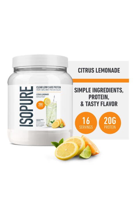 Clear Low Carb 100% Whey Protein Isolate Powder, Citrus Lemonade, 20g Protein, About 16 Servings
