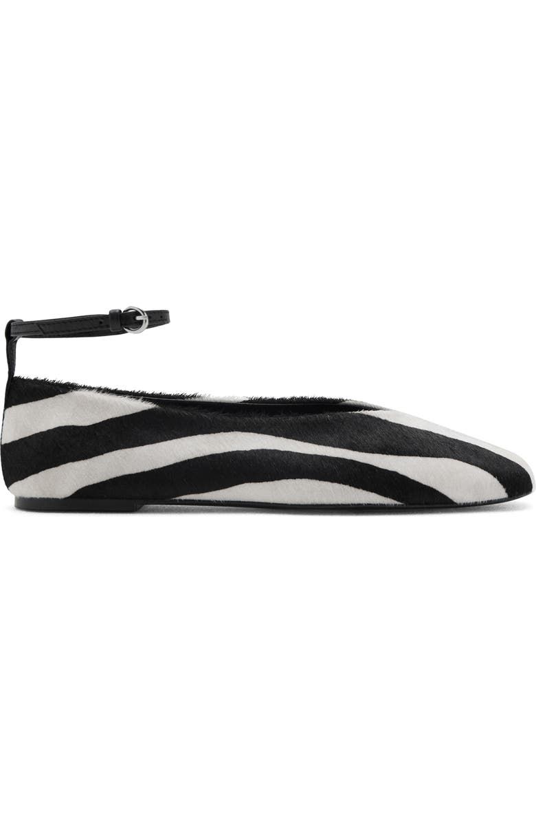 MANGO Genuine Calf Hair Ankle Strap Flat, Alternate, color,