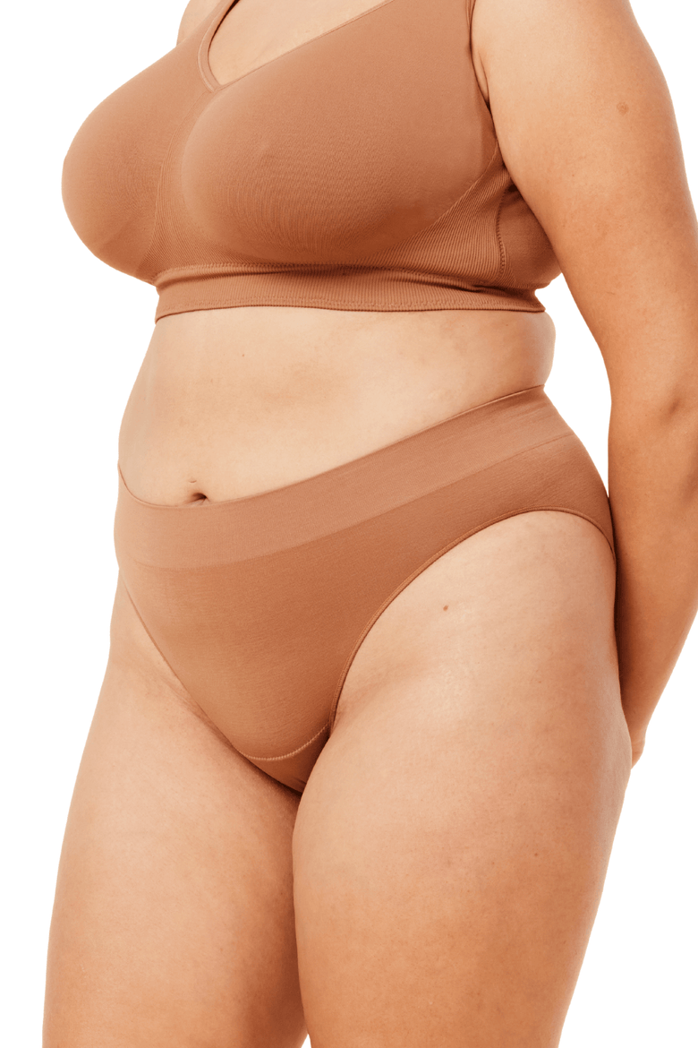 Basic Seamless Bikini Brief, Alternate, color, Clay