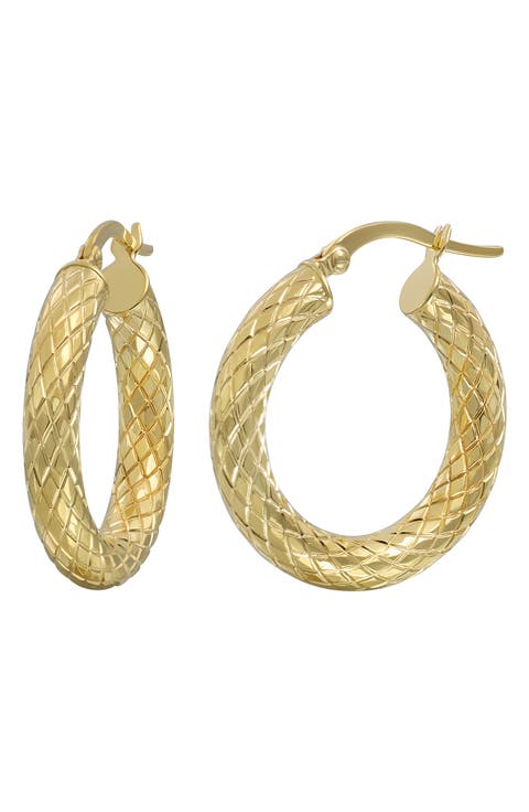 14K Gold Diamond Cut Hoop Earrings (Nordstrom Exclusive)
