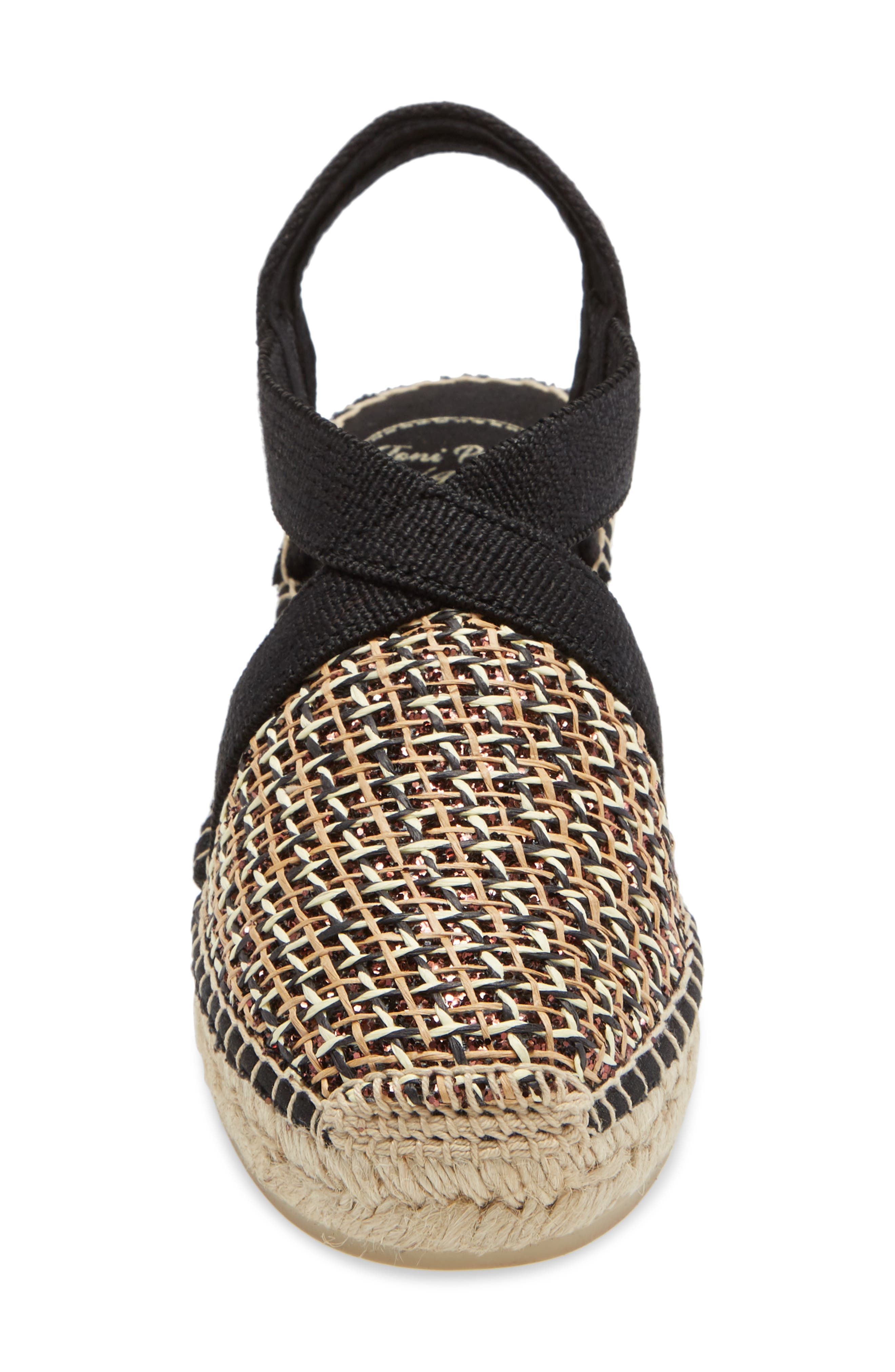 Terra Espadrille Wedge Sandal, Alternate, color, BLACK