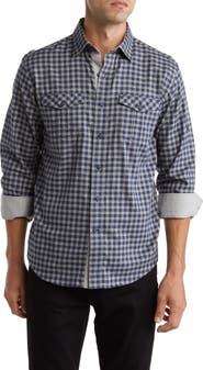 Lorenzo Uomo Trim Fit Flannel Check Cotton Dress Shirt