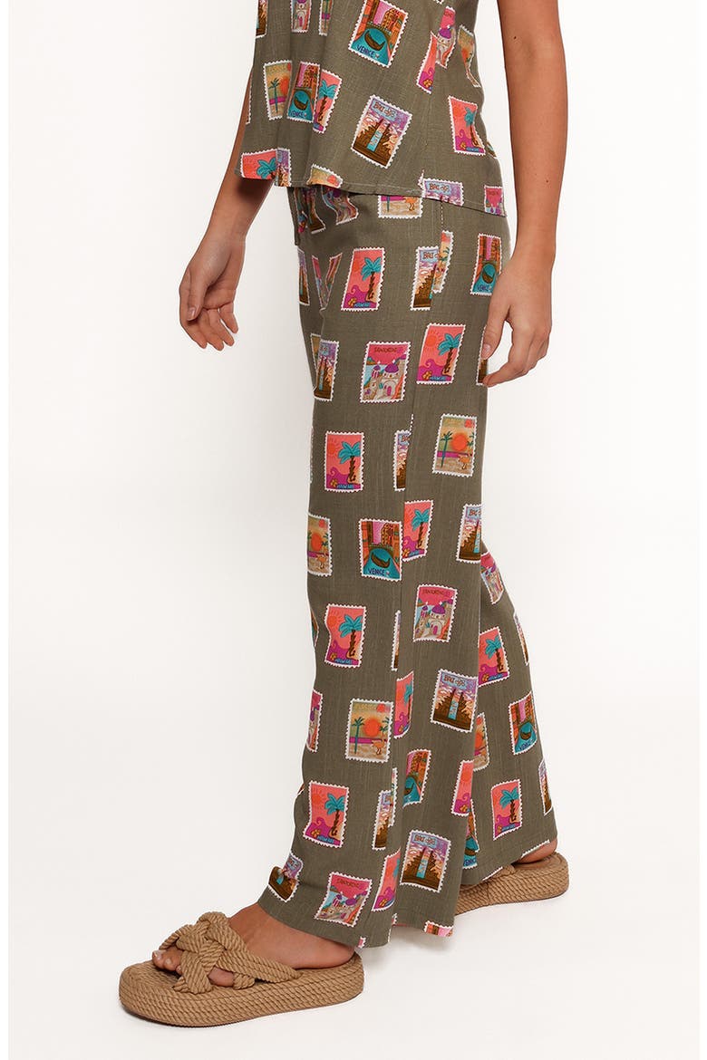 Hana Print Tie Waist Wide Leg Pants, Alternate, color, OLIVE PRINT