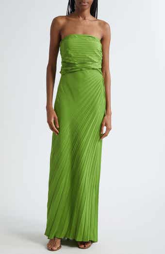 A.L.C. Bianca Pleated Strapless Gown