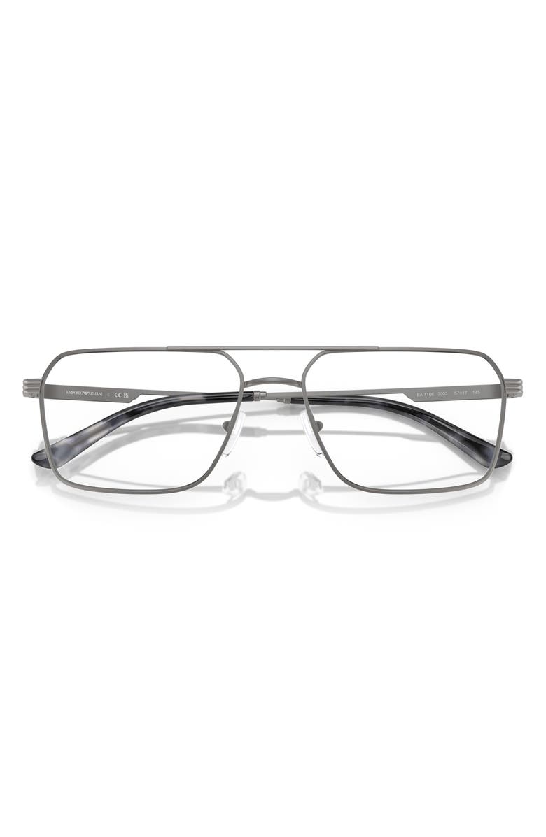 Emporio Armani 55mm Square Optical Glasses, Alternate, color, Matte Gunmetal / Demo Lens
