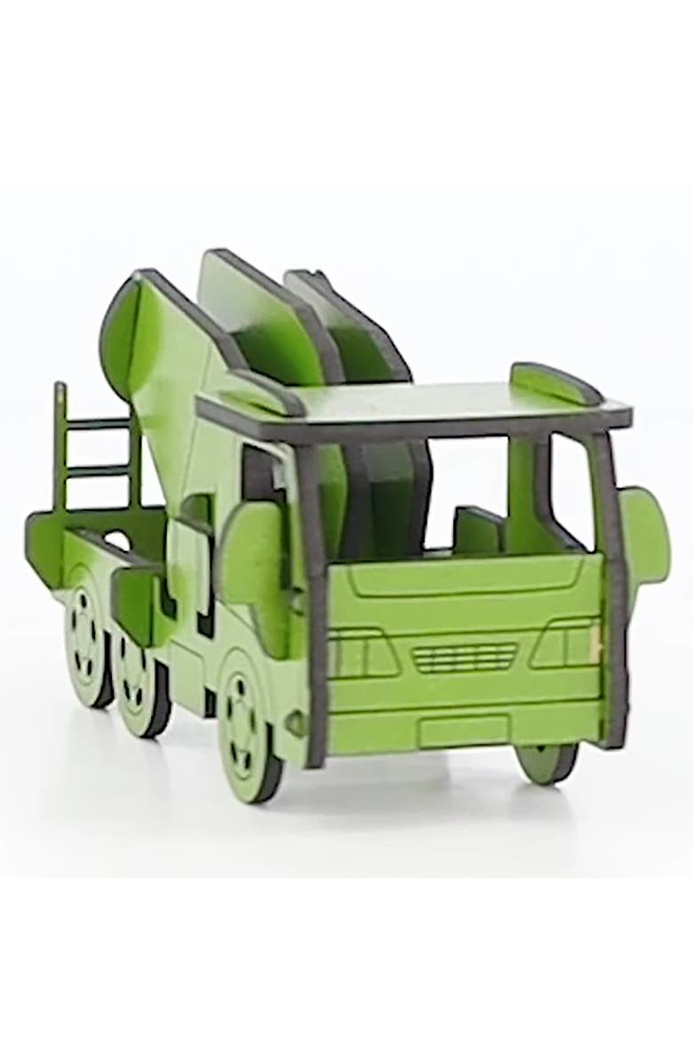 Little & Wood Woodlet Concrete Truck, 3D Wooden Kit Set, Ages 6+, Alternate, color, Multicolored