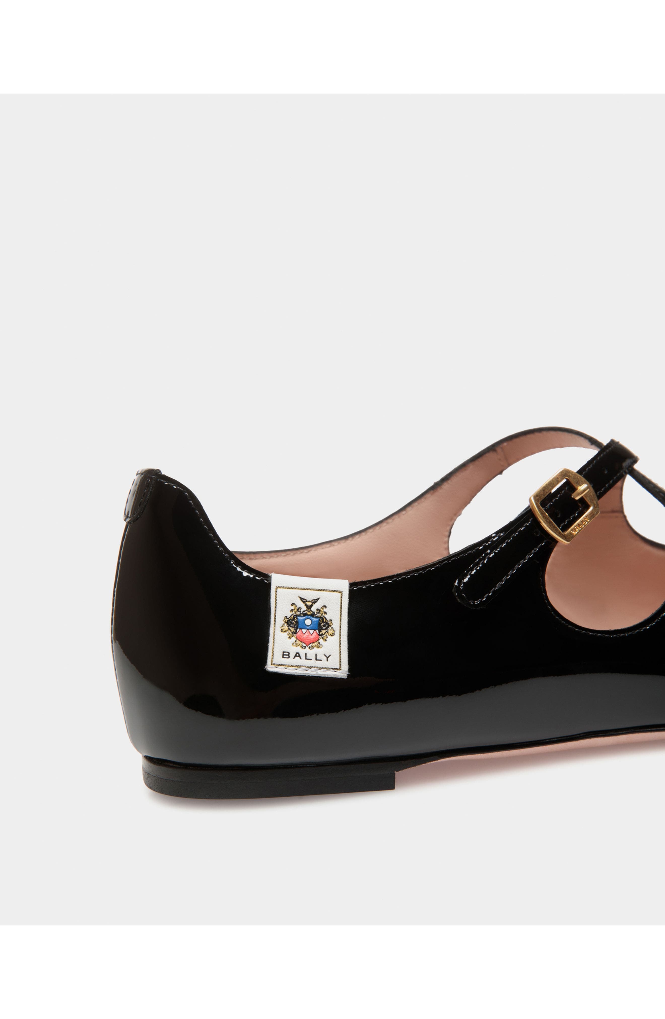 Bally rina Flat In Andorra Patent Leather, Alternate, color, Black