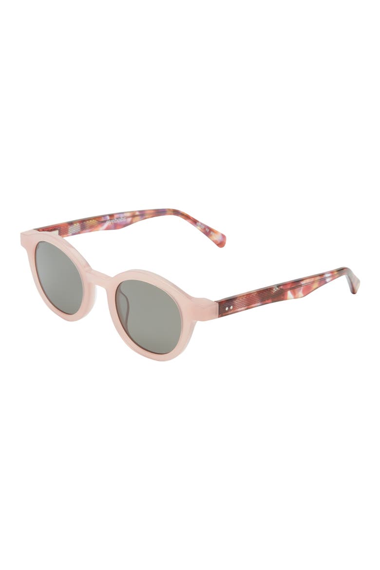 TV Party 44mm Polarized Round Sunglasses, Alternate, color, PIMROSE PINK PINK / GREY