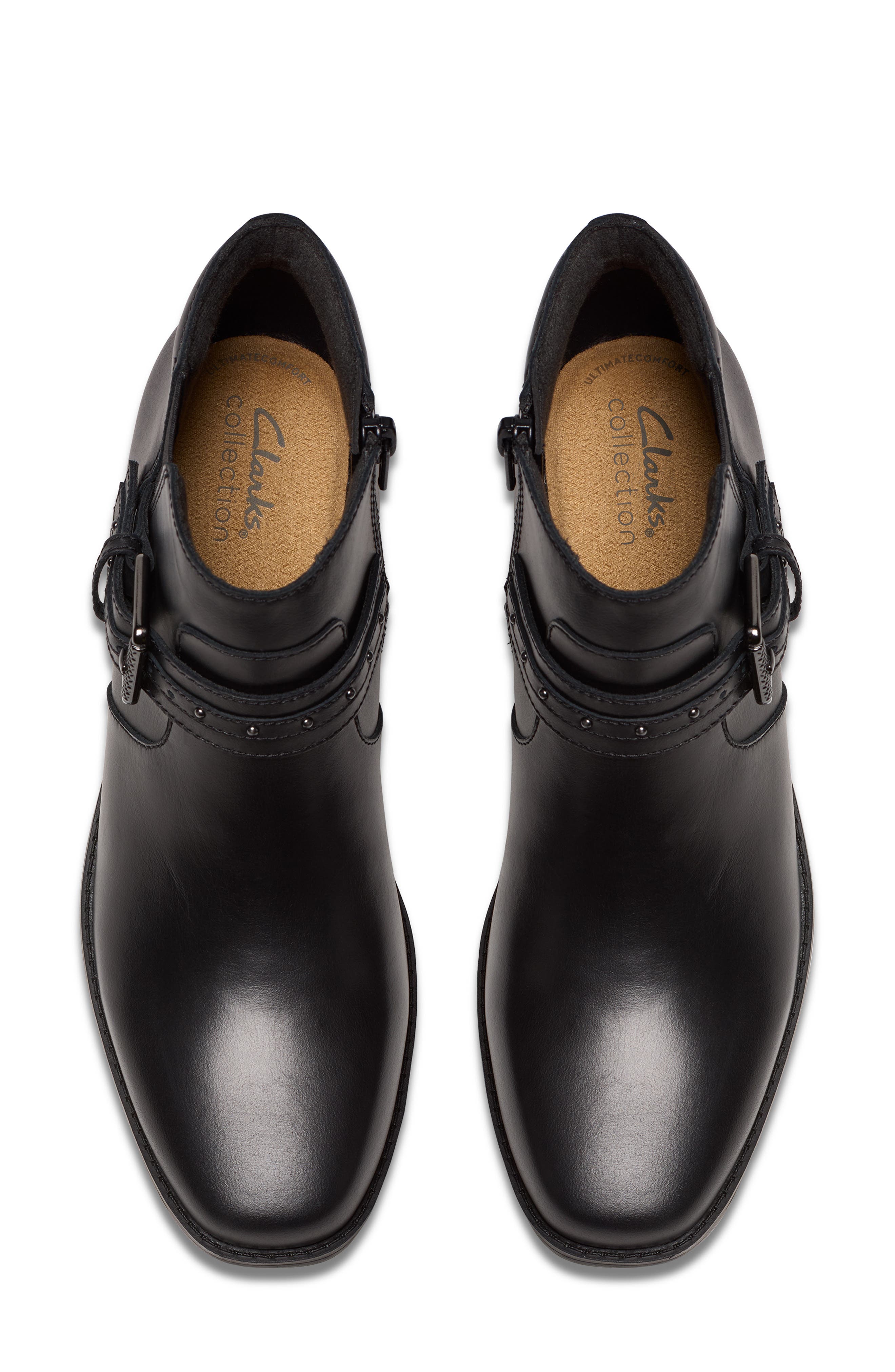 Clarks<sup>®</sup> Danyelle Wish Ankle Bootie - Wide Width Available, Alternate, color, Black Leather