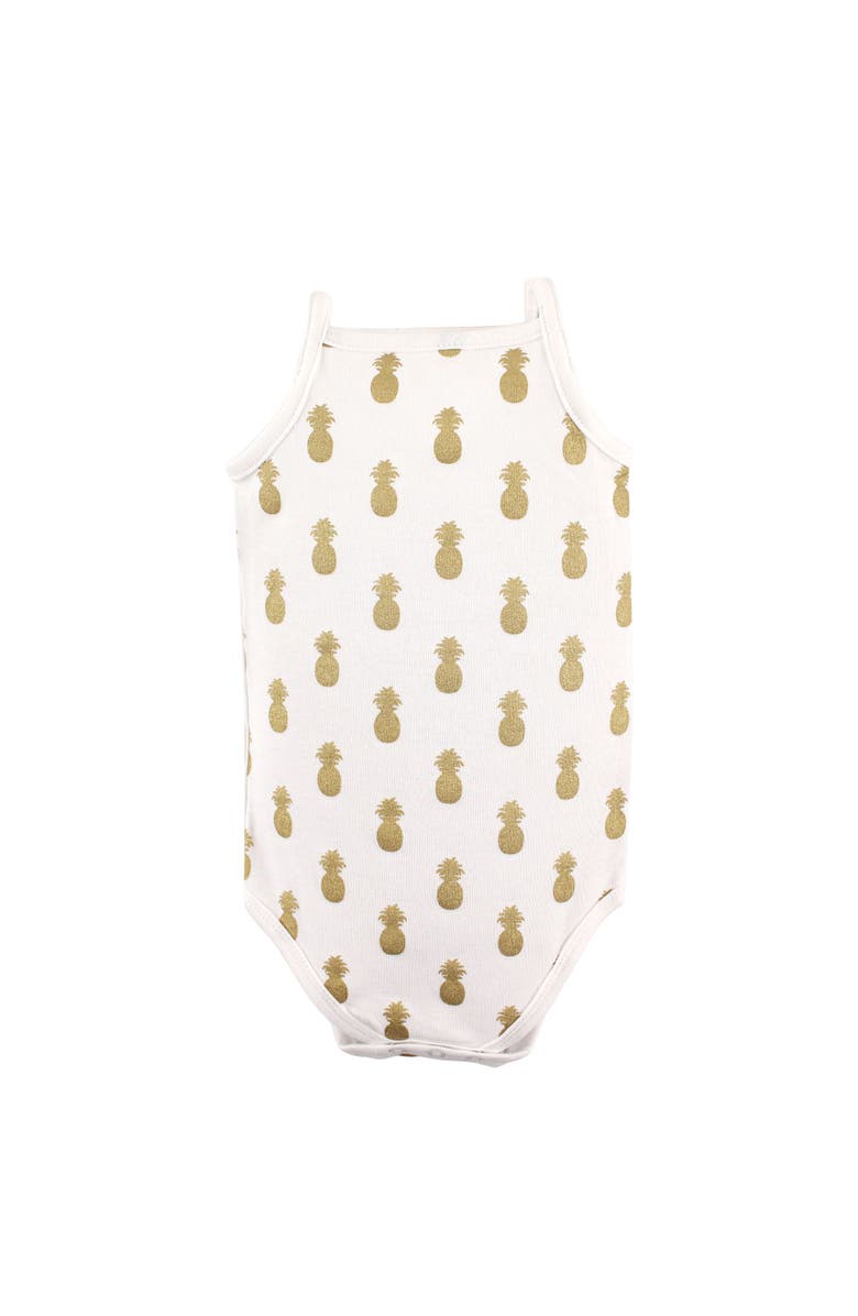 Hudson Baby Soft Cotton Sleeveless Infant Bodysuits, Alternate, color, Pineapple