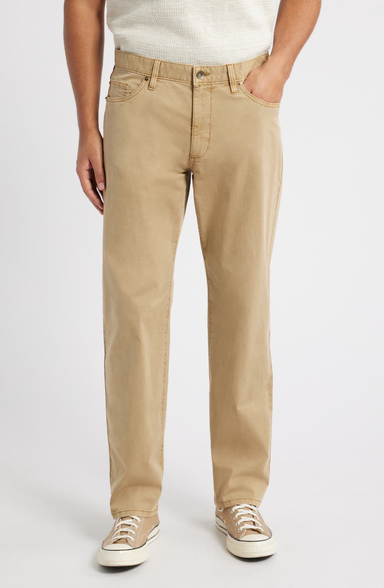 Treasure & Bond 5-Pocket Stretch Cotton Straight Leg Pants, Main, color, Tan Ermine