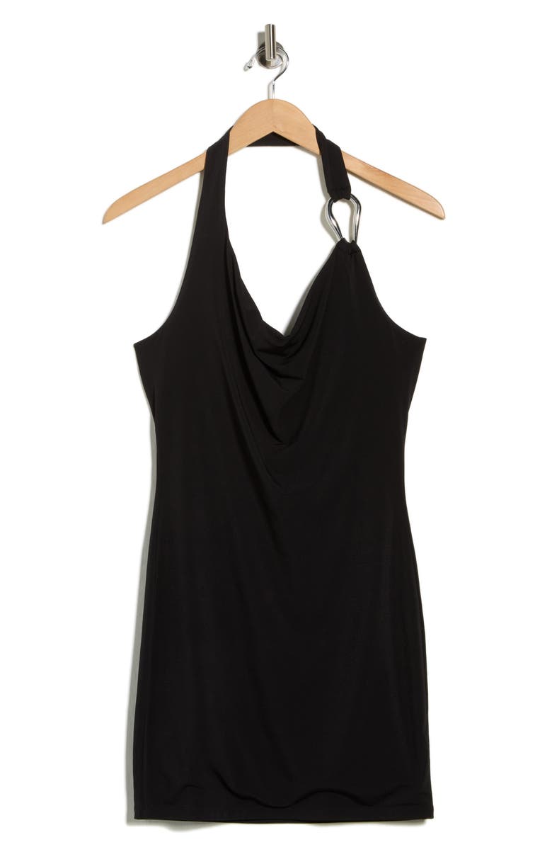 Madden Girl Halter Neck Minidress, Alternate, color, Black