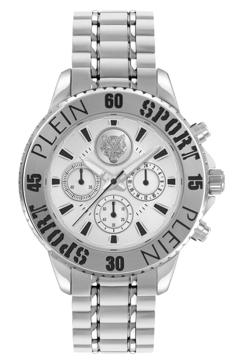 Glam Chronograph Watch, Main, color, STAINLESS STEEL