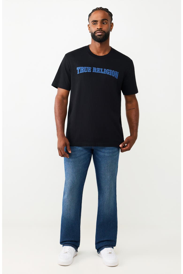 Denim Appliqué Graphic T-Shirt, Alternate, color, JET BLACK