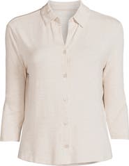 Majestic Filatures Soft Touch 3/4 Sleeve Semi Relaxed Shirt