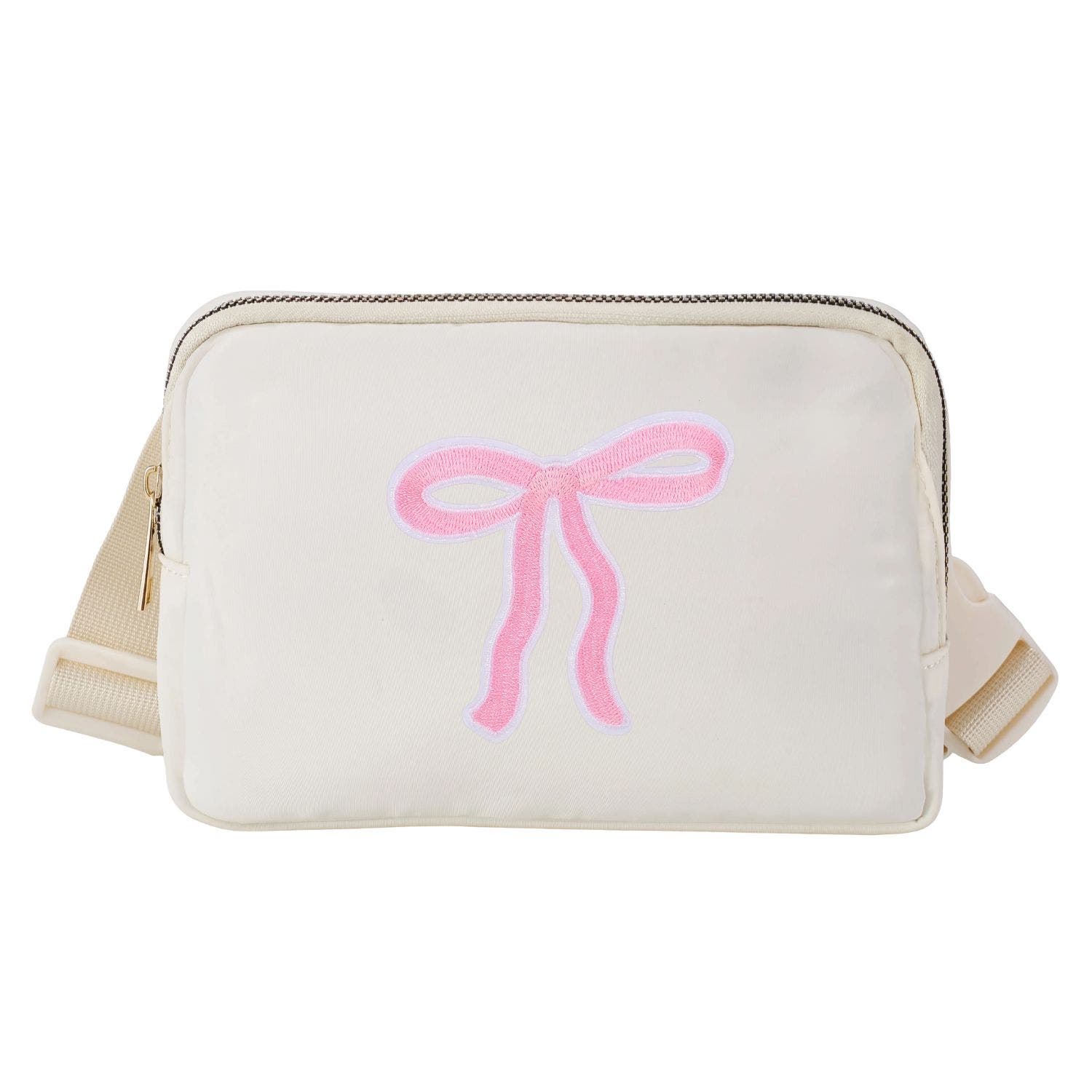 Sweet Wink Bow Patch Belt Bag, Main, color, Ivory