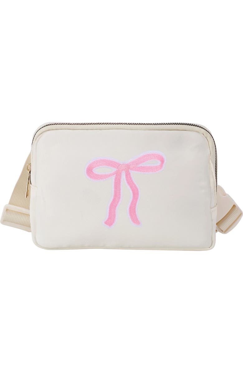 Sweet Wink Bow Patch Belt Bag, Main, color, Ivory