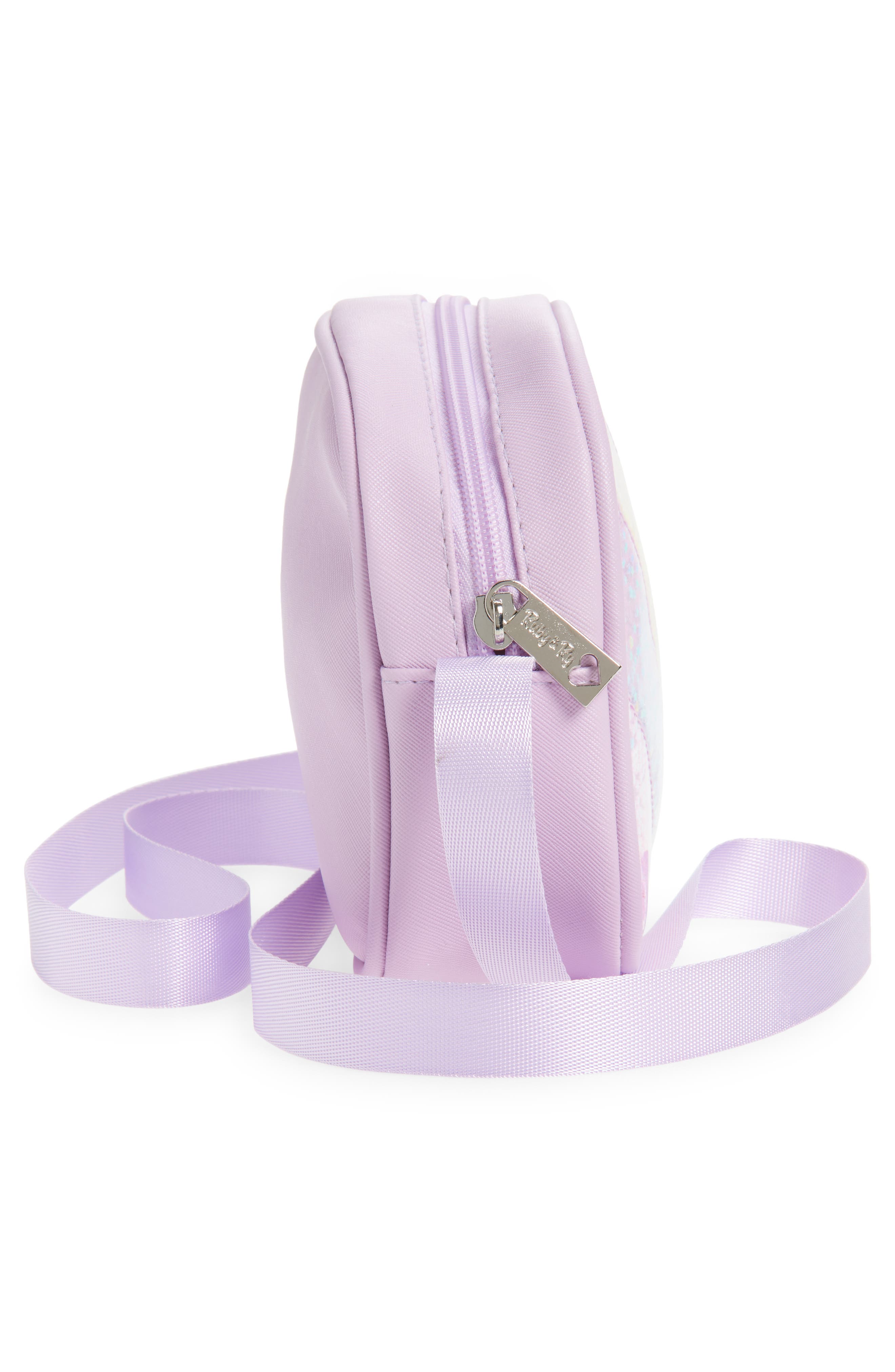 Ruby & Ry Kid's Glitter Stripe Crossbody Bag, Alternate, color, Lavender
