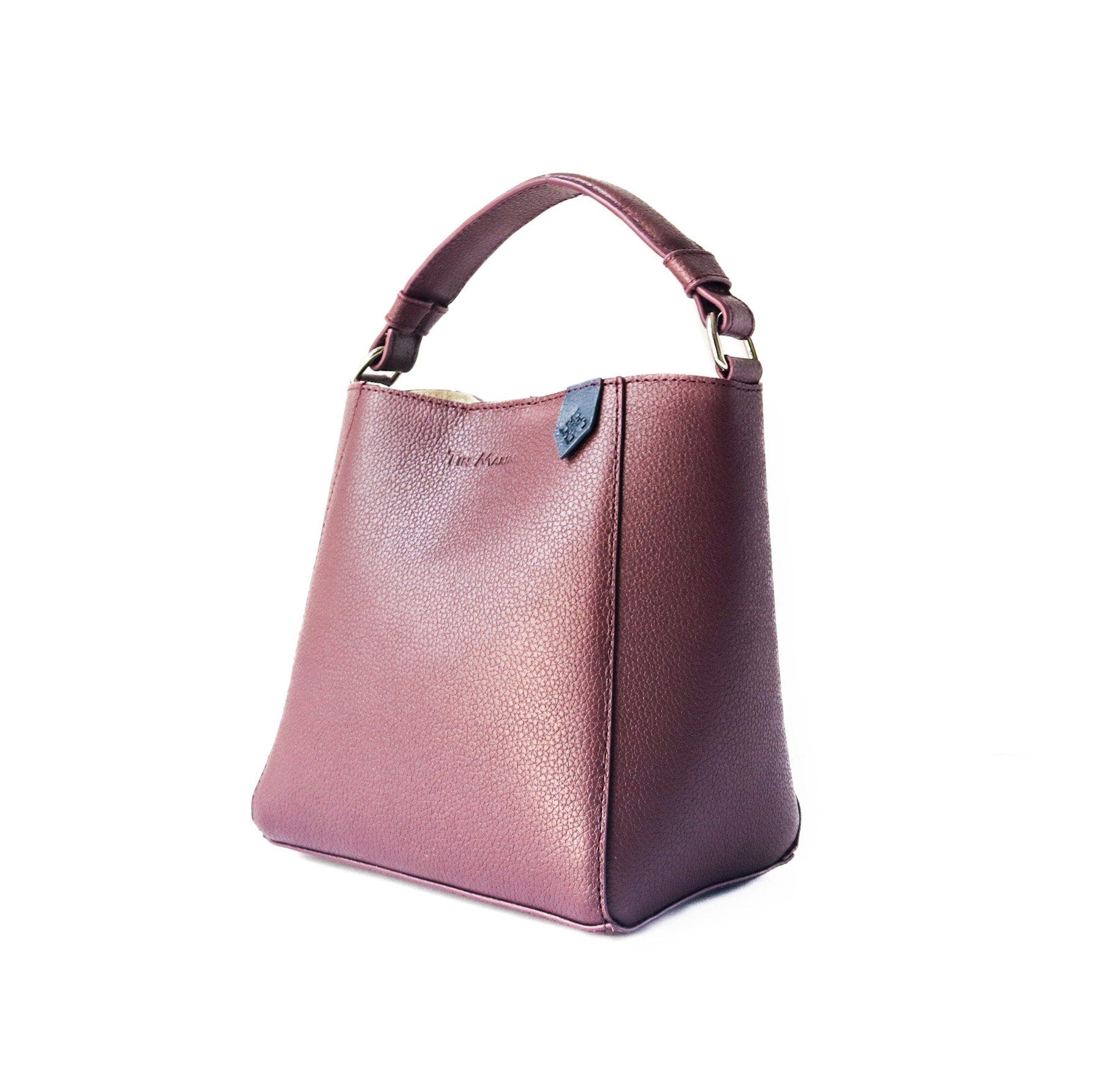 Yaya Leather Bucket Bag, Alternate, color, Burgundy