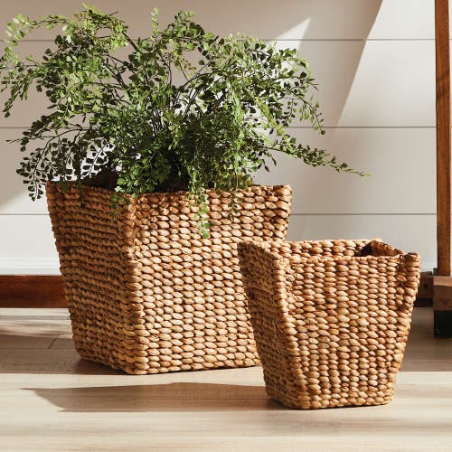 Napa Home & Garden Water Hyacinth Tapered Baskets Set Of 2 In Brown