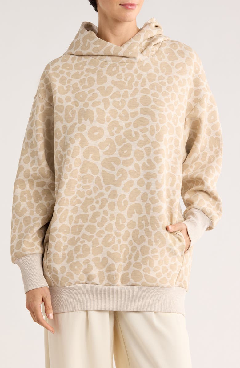 BOSS Erkunden Oversize Hoodie, Main, color, Brown/ Open White