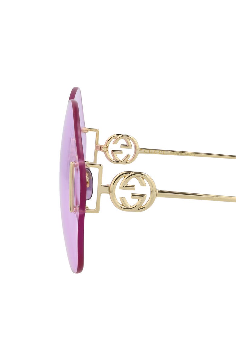 Gucci Novelty 65mm Oversize Round Sunglasses, Alternate, color, Gold Gold Violet