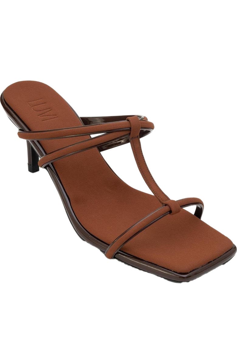 Prologue Shoes Mocha Strap Heel Sandal, Alternate, color, Brown Faux Leather