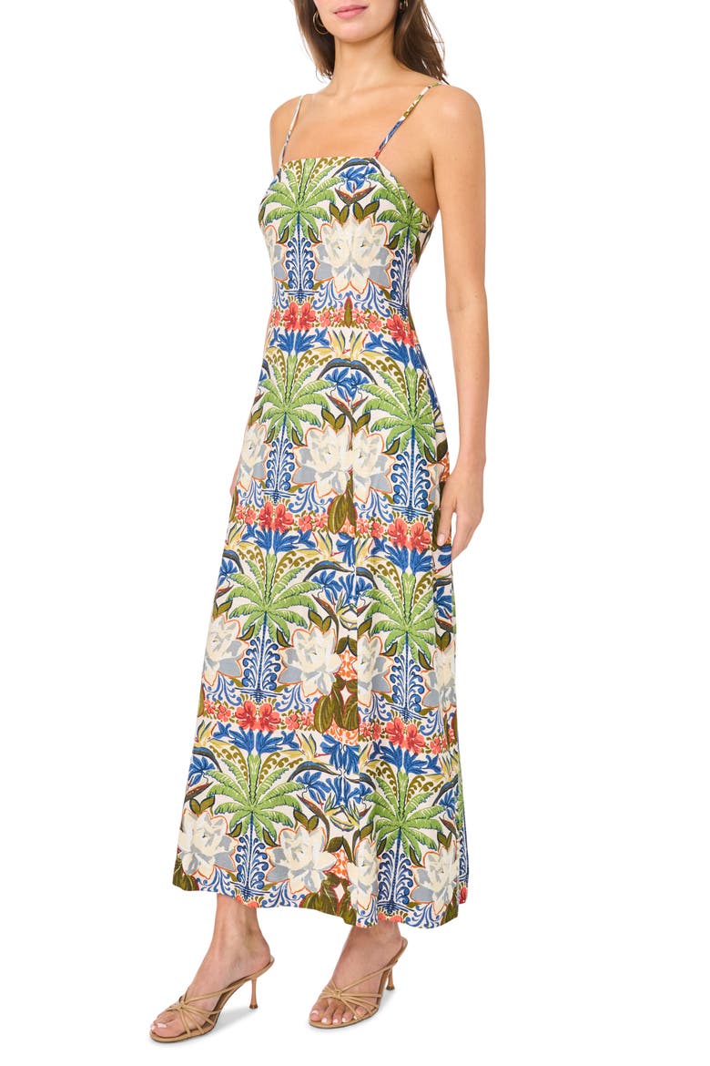 Square Neck Maxi Dress, Alternate, color, LEMON ICING