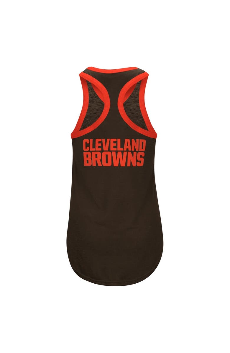 G-III 4HER BY CARL BANKS Women's G-III 4Her by Carl Banks  Brown Cleveland Browns Tater Burnout Scoop Neck Tank Top, Alternate, color, 