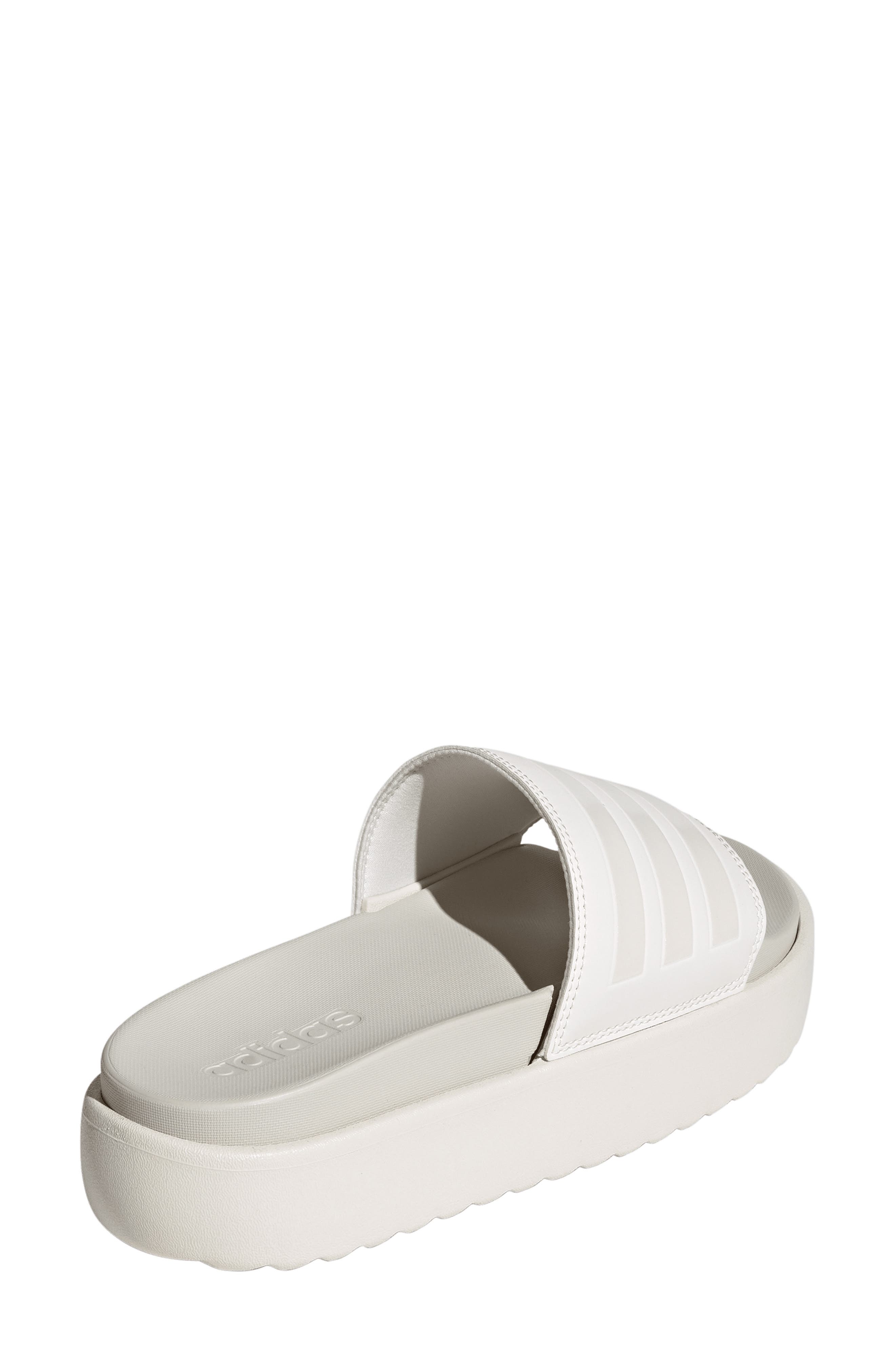 adidas Adilette Platform Slide Sandal, Alternate, color, Chalk White/ White/ Grey